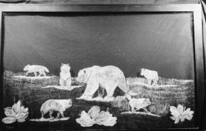 Bear & Wolf fire place screen- Bear & Wolf fire place screen-