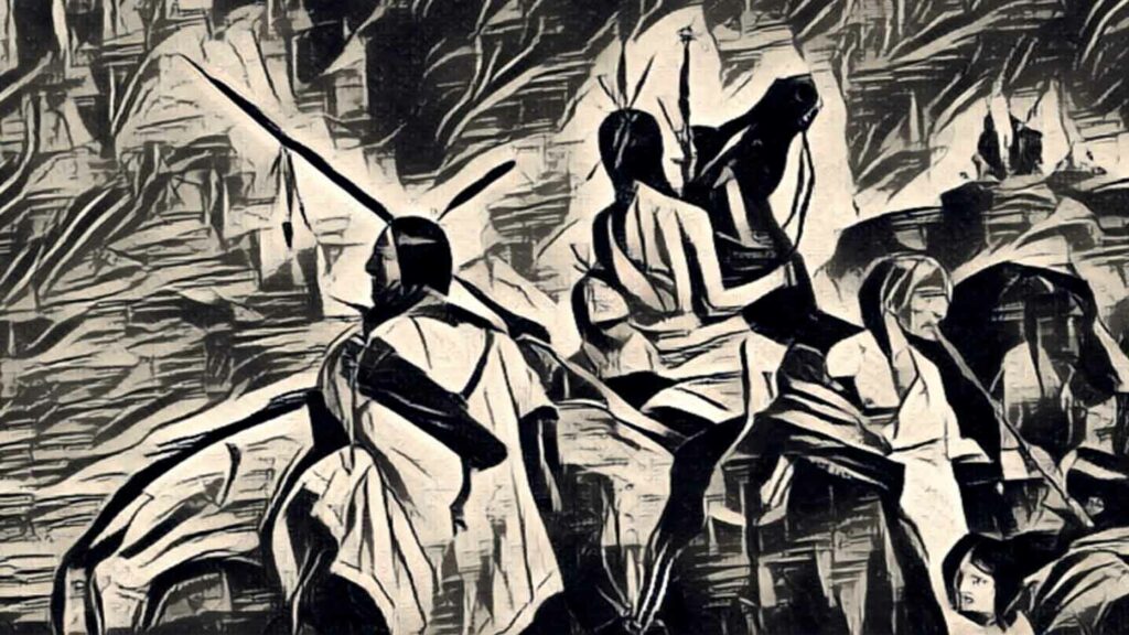 Dakota Native Americans Artwork Indians War Painting Drawing Original