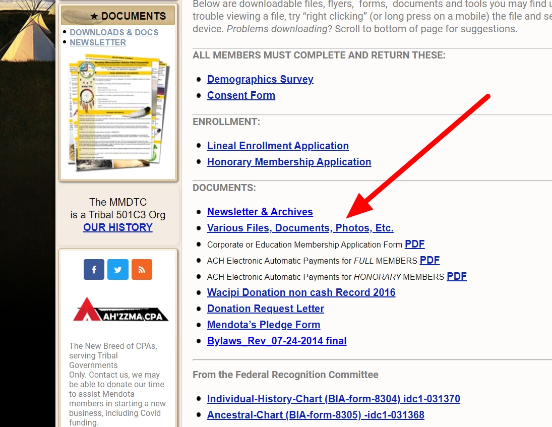 MMDTC documents and files