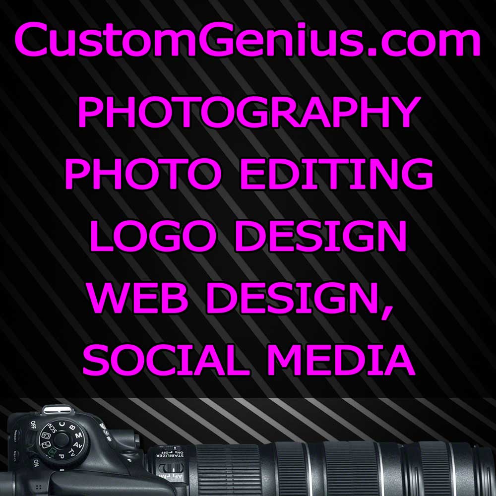 CUSTOM GENIUS WEB DESIGN LOGO PHOTOGRAPHY