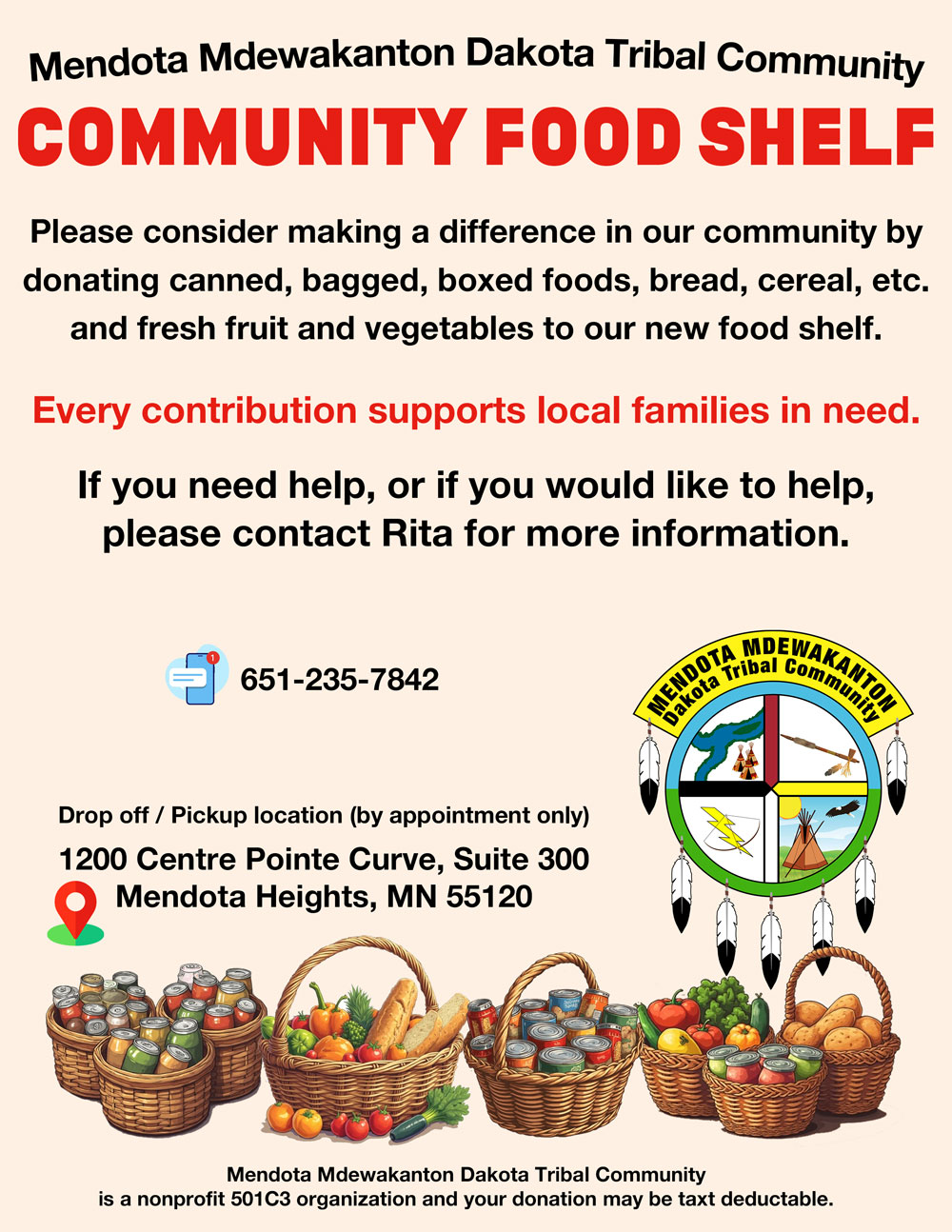 Mendota Mdewakanton Dakota Tribal Community Food Shelf